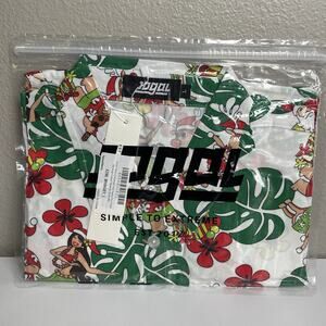 Jogal Mens Button Up Shirt Hawaiian Sz Large Floral Tropical Vacation Christmas